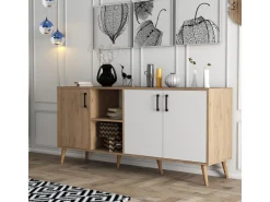 Buffet en bois "Exxen" - 180 x 45 x 80 cm - Blanc