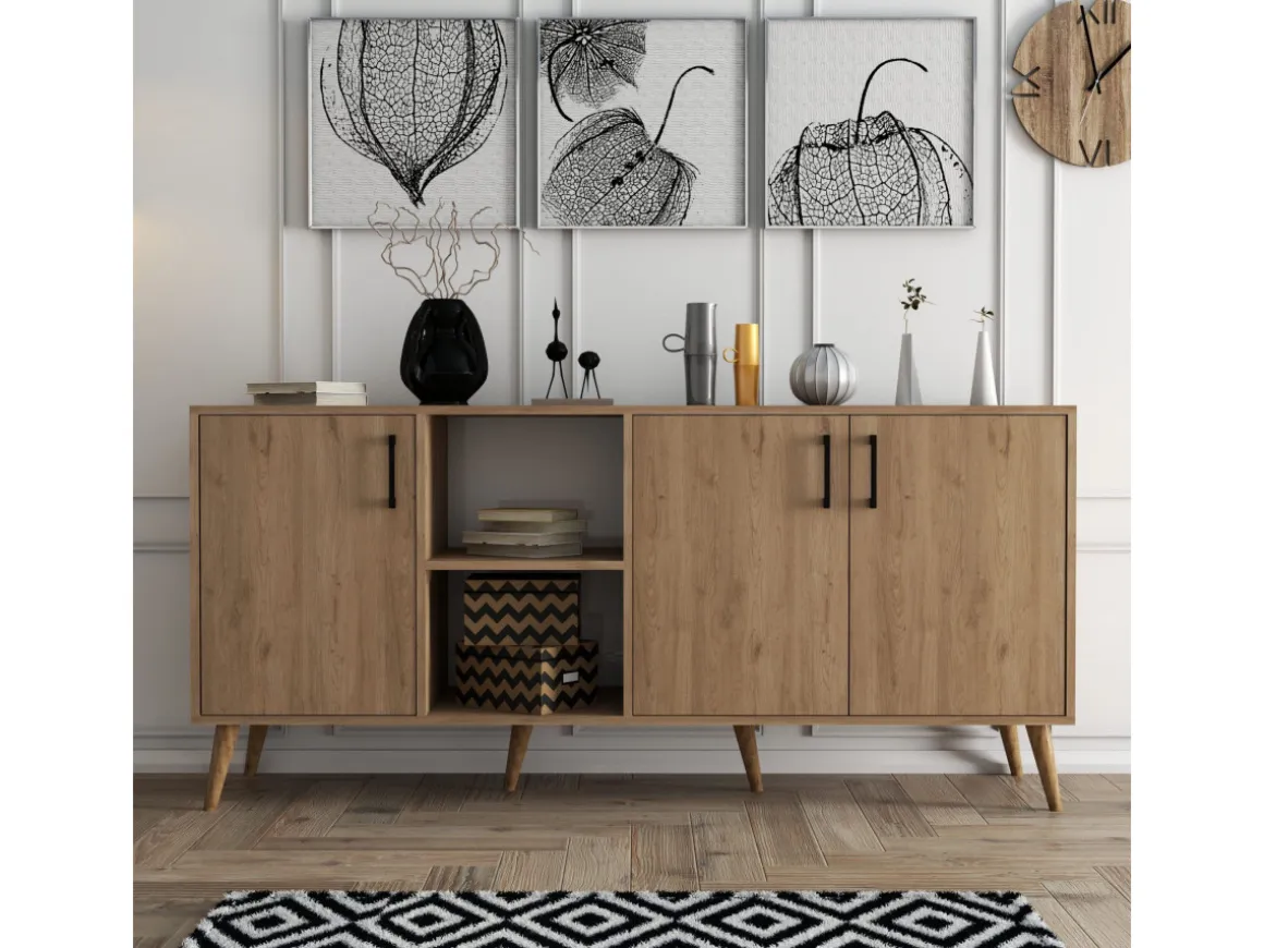 Buffet en bois "Exxen" - 180 x 45 x 80 cm - Marron