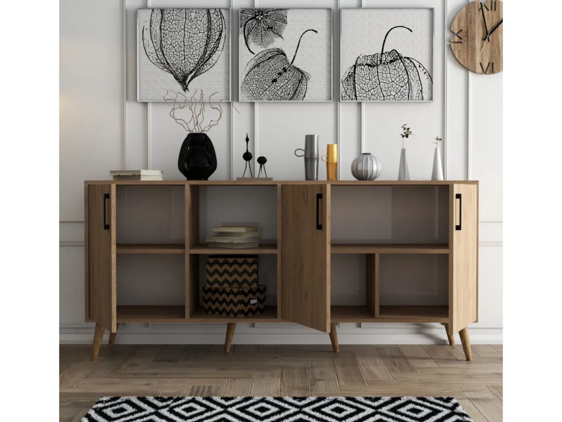 Buffet en bois "Exxen" - 180 x 45 x 80 cm - Marron