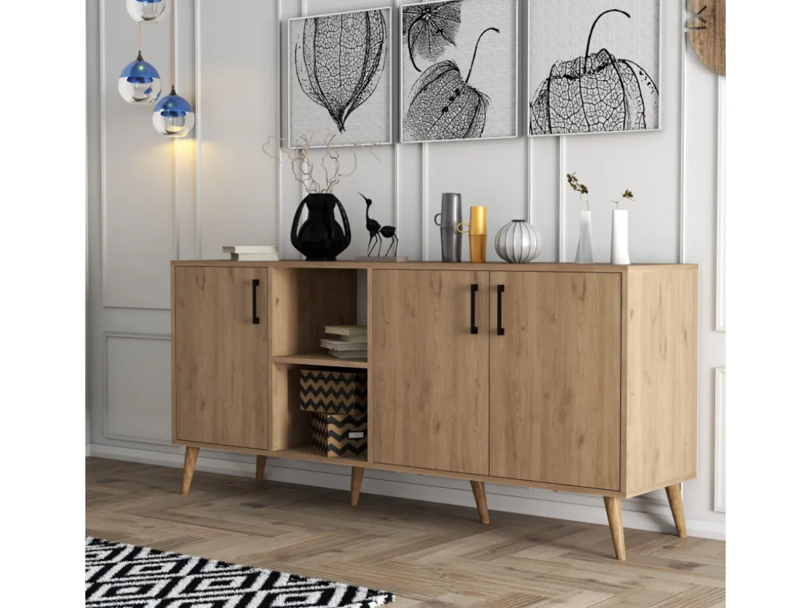 Buffet en bois "Exxen" - 180 x 45 x 80 cm - Marron
