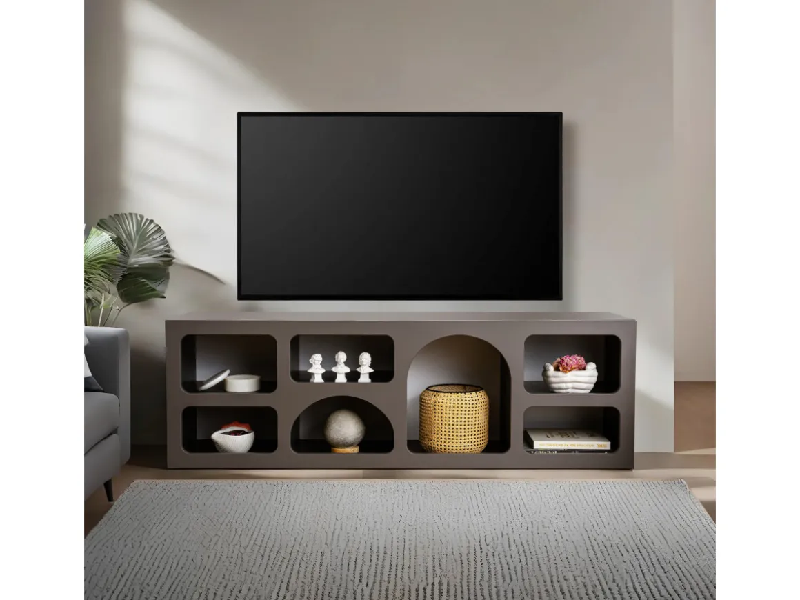Buffet en bois "Ferlis" - 160 x 40 x 51 cm - Gris anthracite