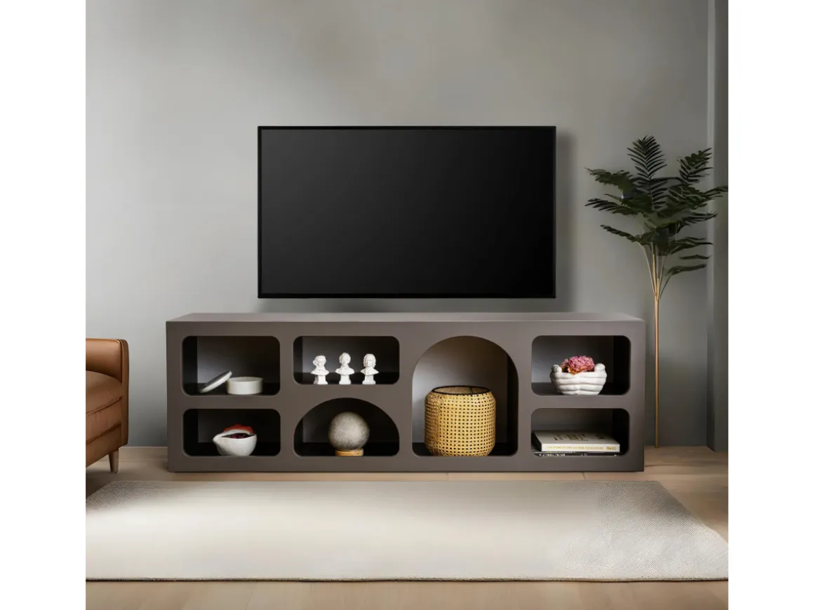 Buffet en bois "Ferlis" - 160 x 40 x 51 cm - Gris anthracite
