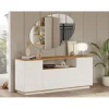 Buffet en bois "FR15" - 180 x 44 x 75 cm - Pin atlantique Blanc