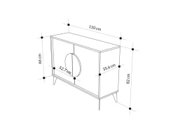 Buffet en bois "Gora" - 110 x 36 x 82 cm - Moka léger
