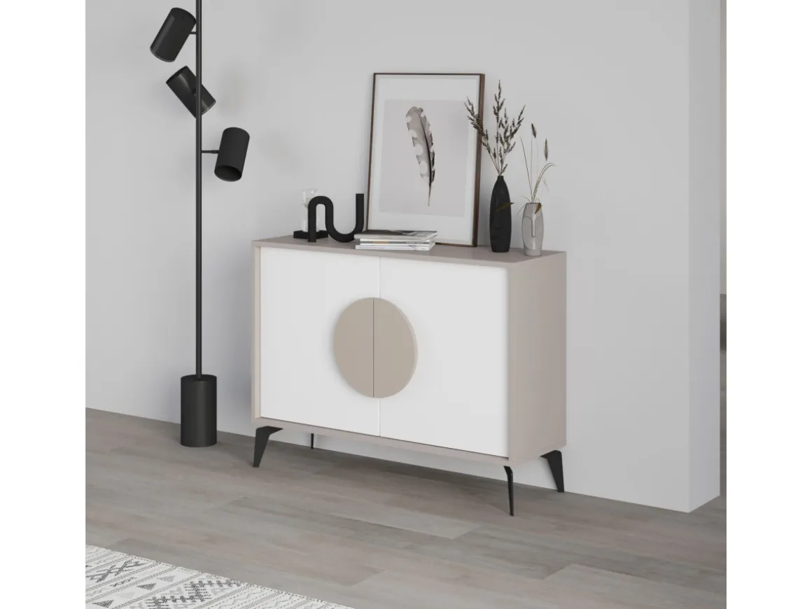 Buffet en bois "Gora" - 110 x 36 x 82 cm - Moka léger