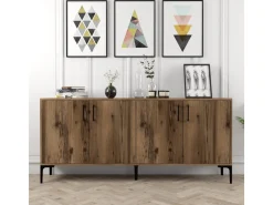 Buffet en bois "Kiev" - 180 x 35 x 78 cm - Noyer
