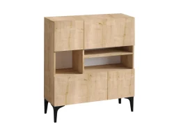 Buffet en bois "Krista" - 100 x 35 x 125 cm - Chêne Saphir
