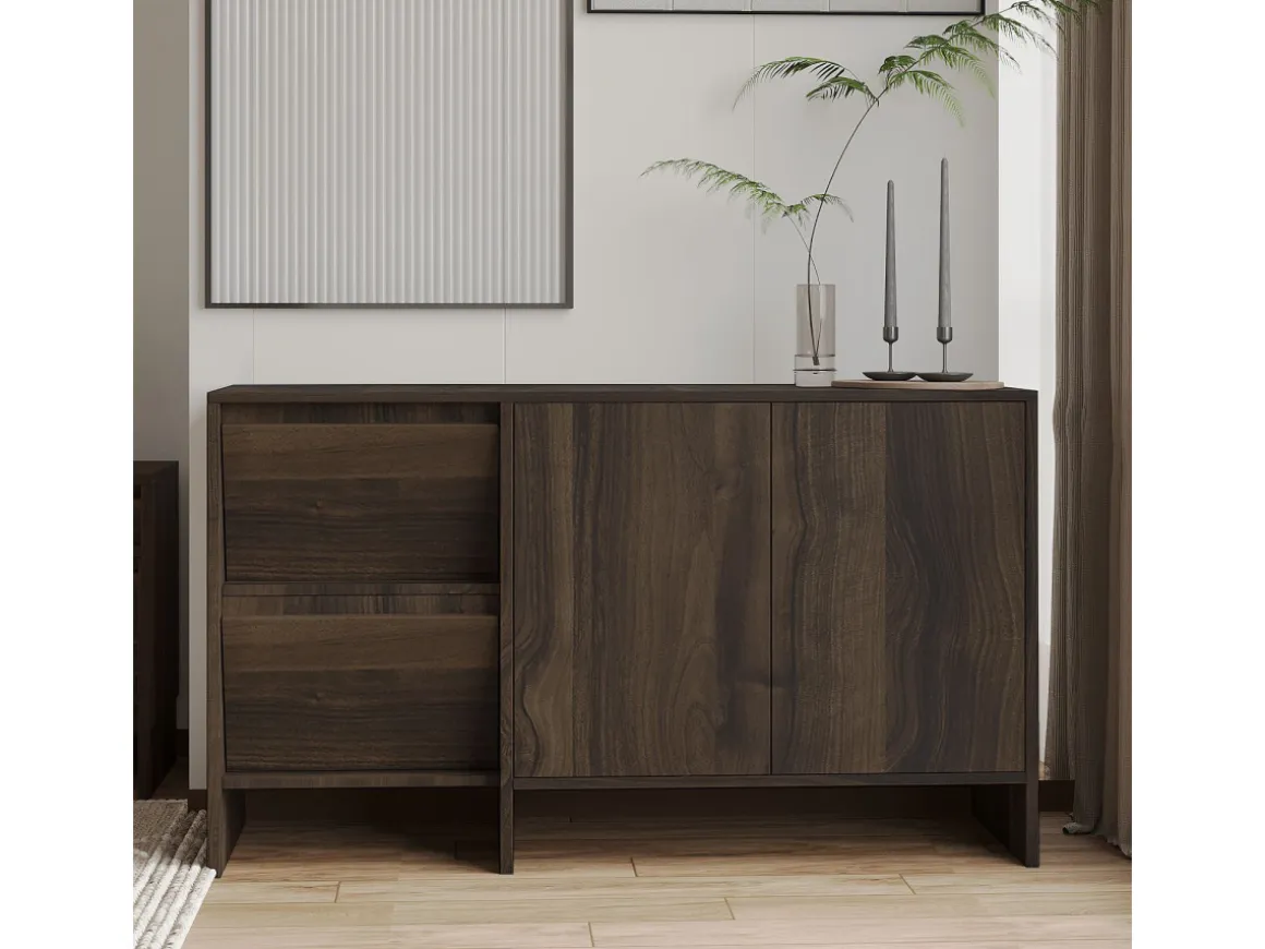 Buffet en bois "Laris 130" - 130 x 44 x 82 cm - Marron