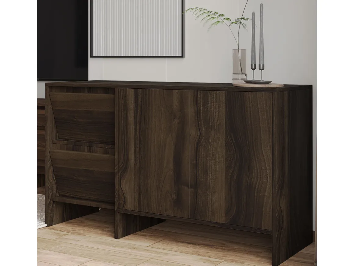 Buffet en bois "Laris 130" - 130 x 44 x 82 cm - Marron