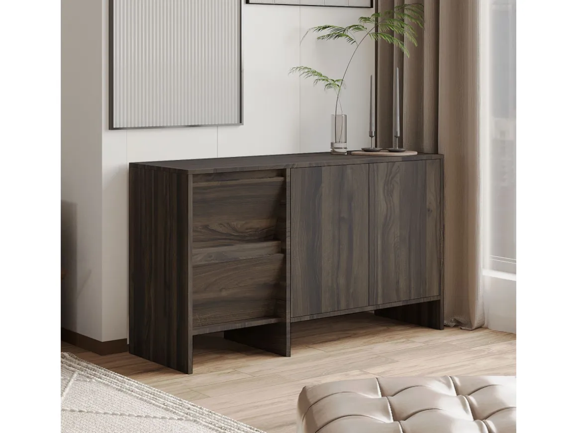 Buffet en bois "Laris 130" - 130 x 44 x 82 cm - Marron