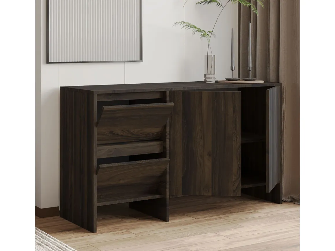 Buffet en bois "Laris 130" - 130 x 44 x 82 cm - Marron