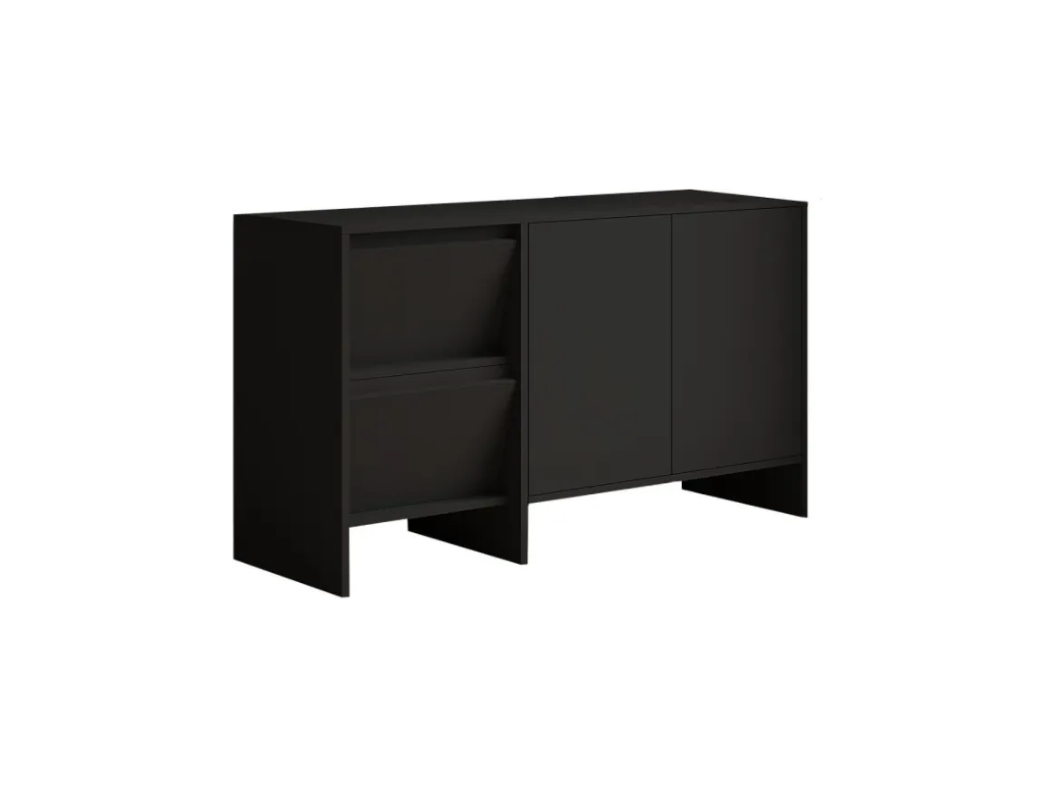 Buffet en bois "Laris 130" - 130 x 44 x 82 cm - Noir