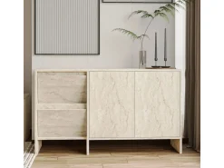 Buffet en bois "Laris 130" - 130 x 44 x 82 cm - Travertin