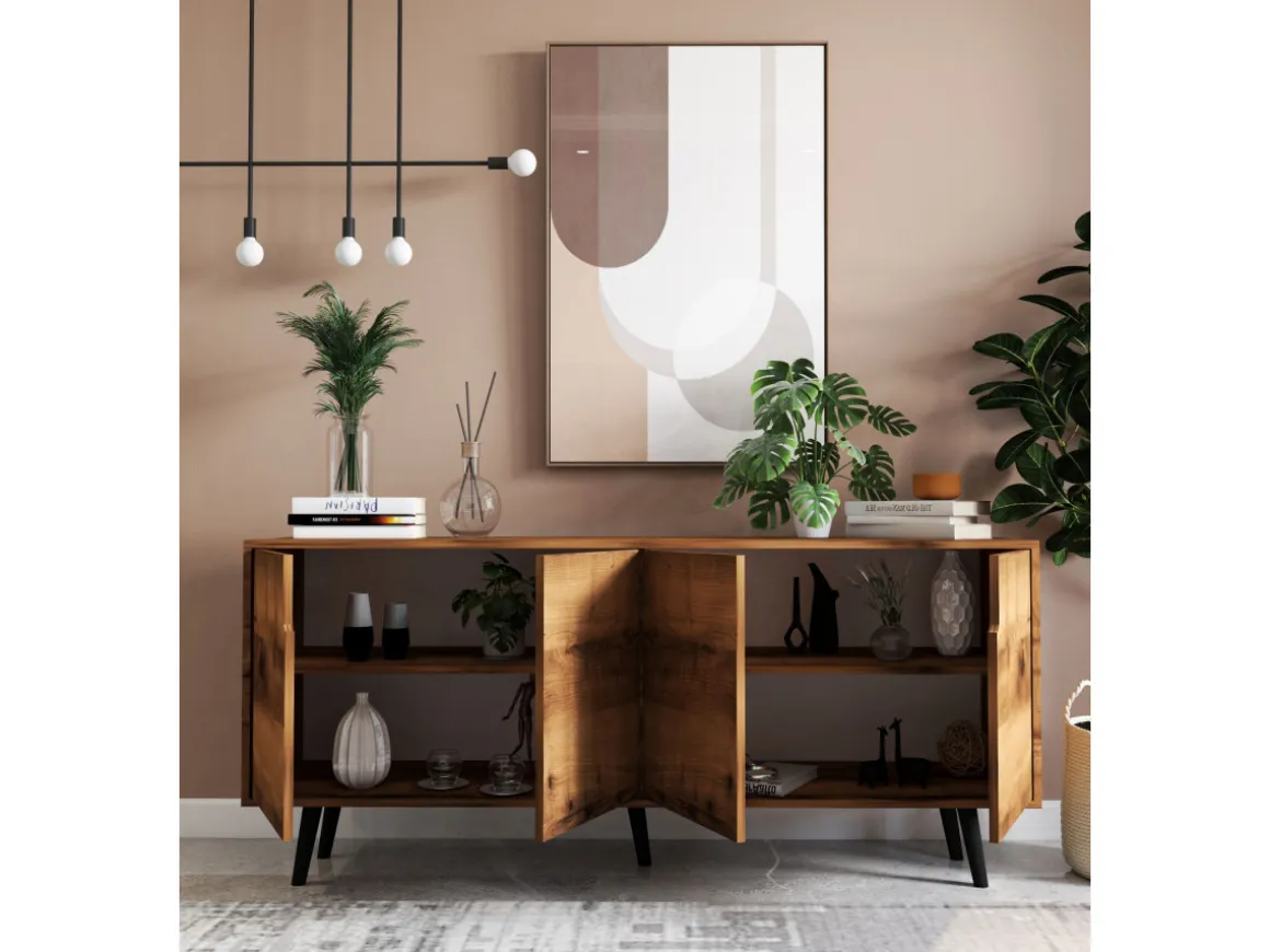 Buffet en bois "Latina" - 180 x 45 x 80 cm - Marron