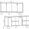 Buffet en bois "Latina" - 180 x 45 x 80 cm - Marron clair