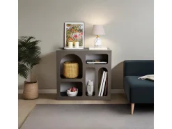 Buffet en bois "Lessa" - 80 x 37 x 74 cm - Gris anthracite