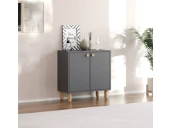 Buffet en bois "Lina" - 72 x 36 x 73 cm - Gris anthracite