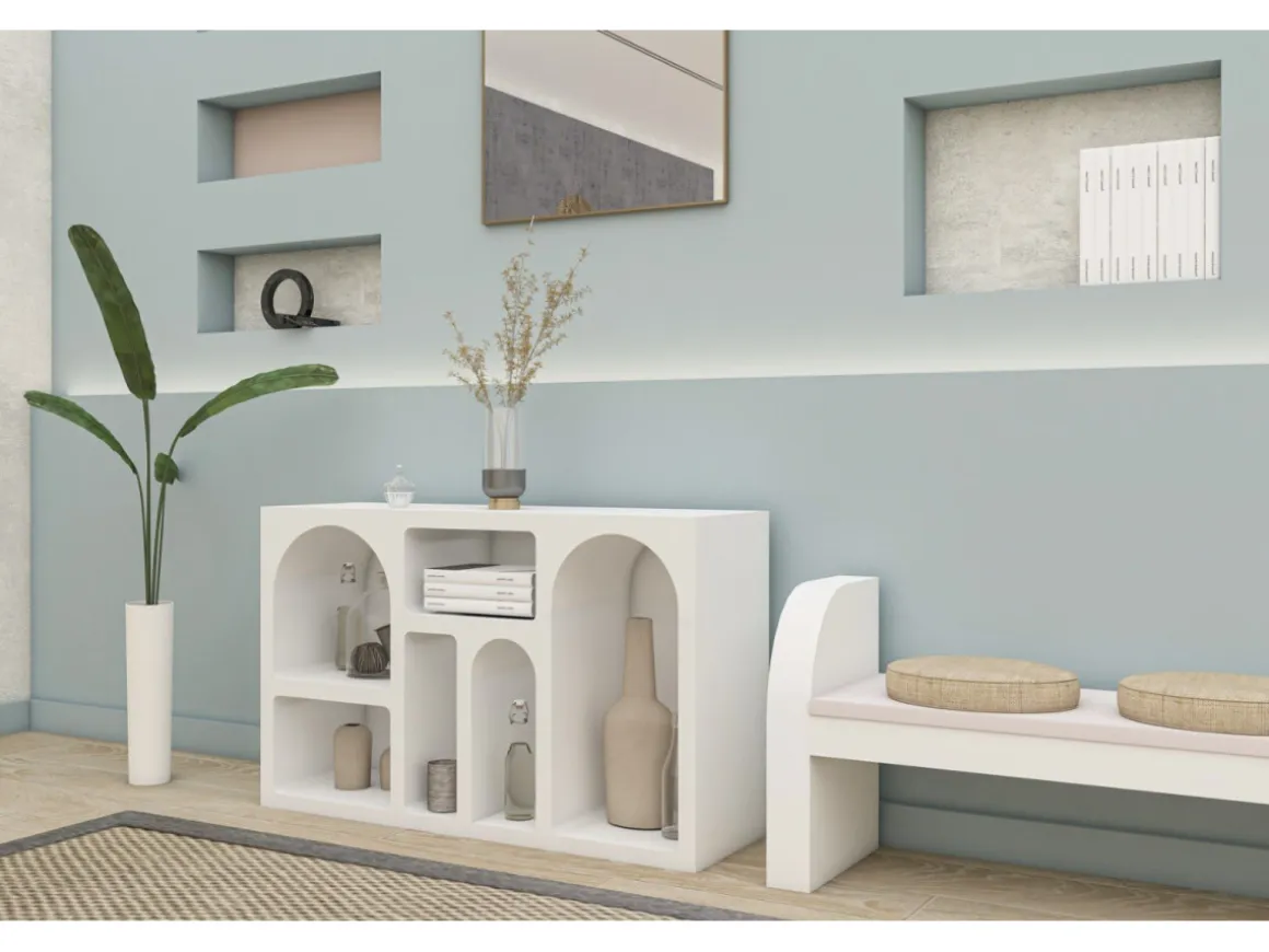 Buffet en bois "Liva" - 120 x 37 x 74 cm - Blanc