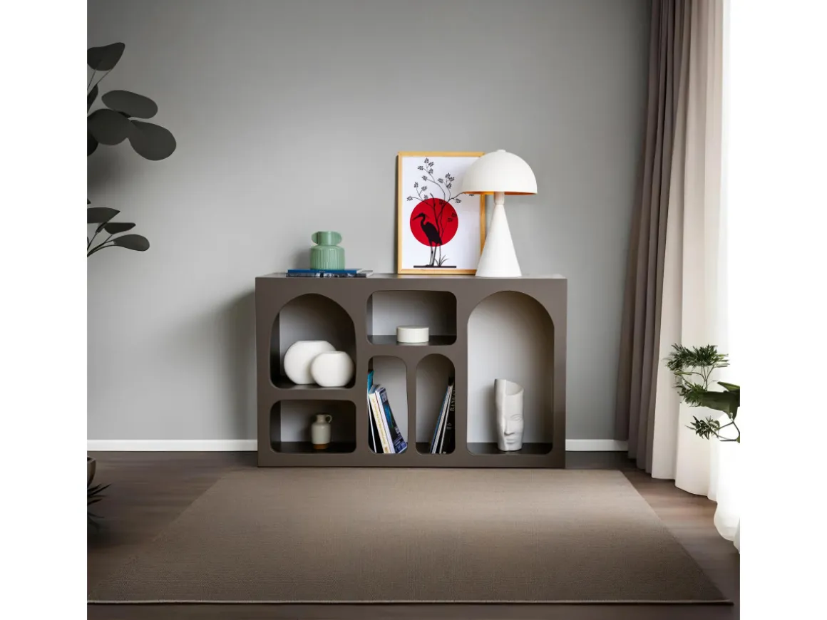 Buffet en bois "Liva 120" - 120 x 37 x 74 cm - Gris anthracite