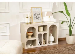 Buffet en bois "Liva" - 120 x 37 x 74 cm - Travertin