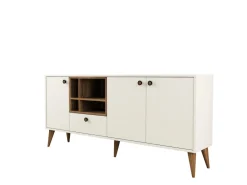 Buffet en bois "Napoli" - 180 x 35 x 81 cm - Crème