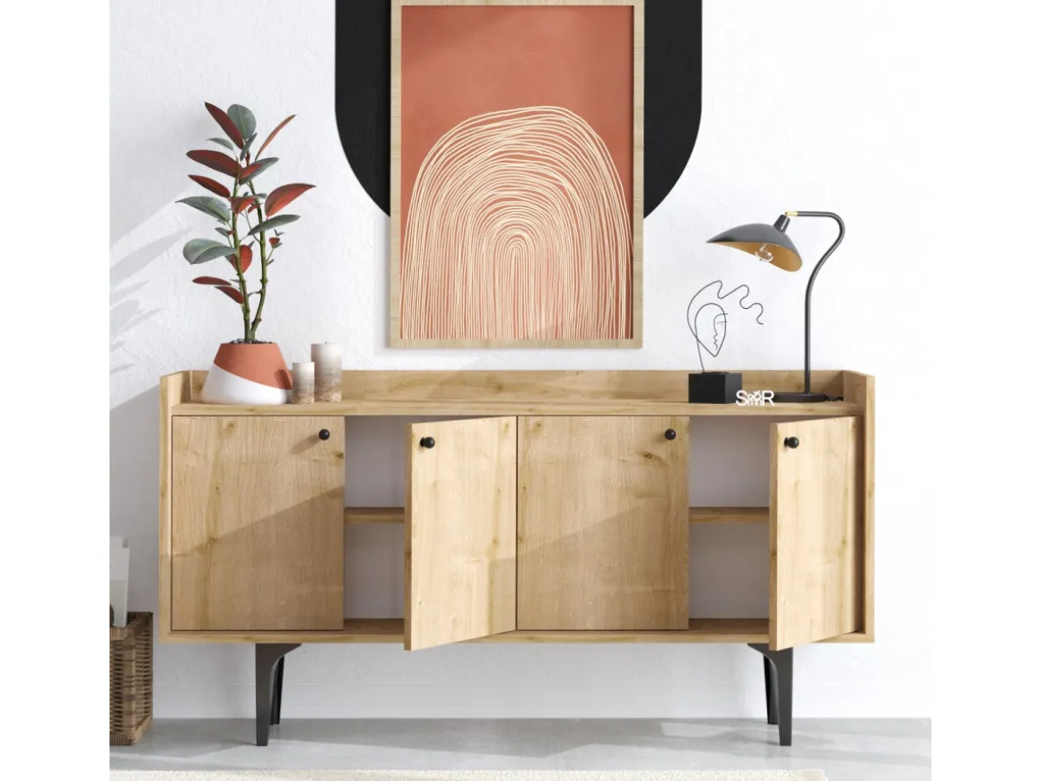 Buffet en bois "Navi" - 150 x 40 x 80 cm - Beige