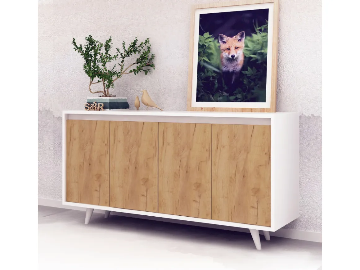 Buffet en bois "Nossa" - 140 x 40 x 86 cm - Marron