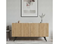 Buffet en bois "Pekin" - 150 x 40 x 76 cm - Marron