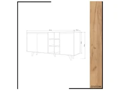 Buffet en bois "Prava" - 140 x 40 x 86 cm - Marron