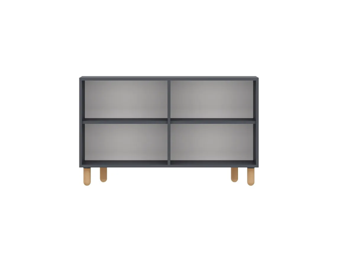 Buffet en bois "Rodney" - 120 x 30 x 74 cm - Gris anthracite