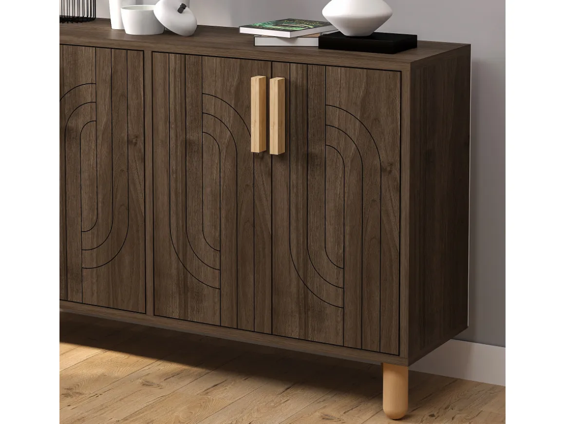 Buffet en bois "Rodney" - 120 x 30 x 74 cm - Marron