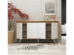 Buffet en bois "Shans" - 140 x 40 x 86 cm - Blanc