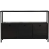 Buffet en bois "Solace" - 120 x 30 x 77 cm - Noir
