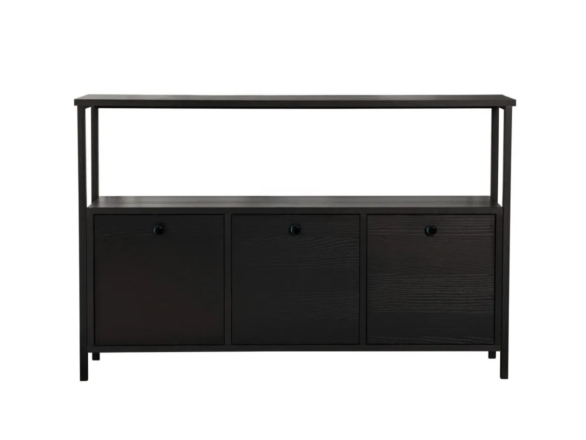 Buffet en bois "Solace" - 120 x 30 x 77 cm - Noir