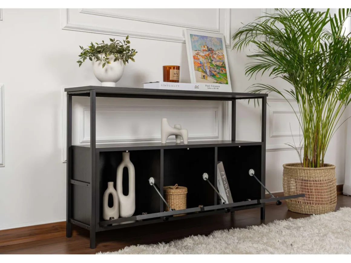 Buffet en bois "Solace" - 120 x 30 x 77 cm - Noir