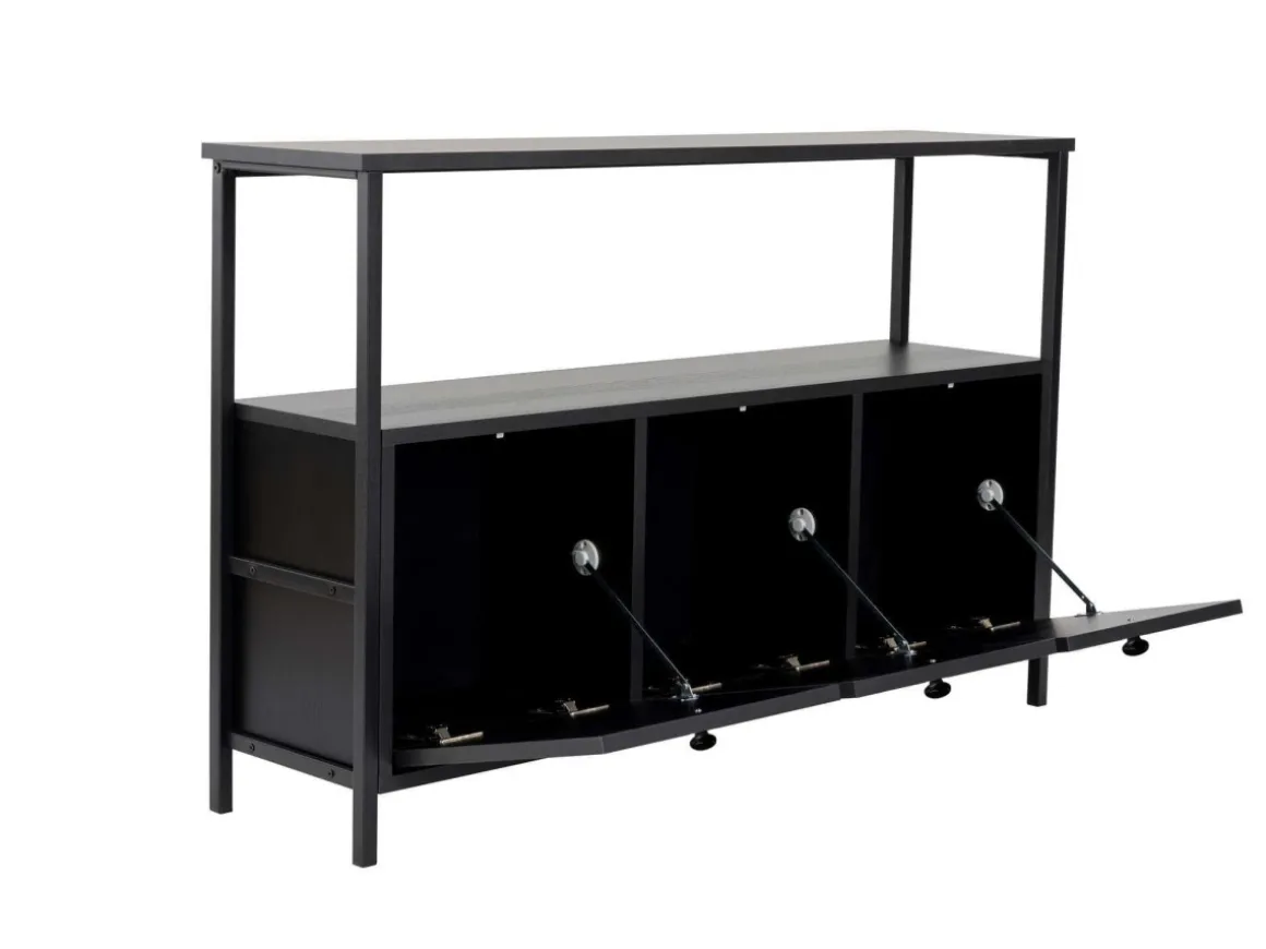 Buffet en bois "Solace" - 120 x 30 x 77 cm - Noir
