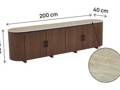 Buffet ovale en bois 