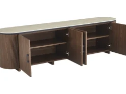 Buffet ovale en bois 