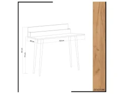 Bureau avec étagère en bois "Rammi" - 100 x 60 x 94 cm - Marron
