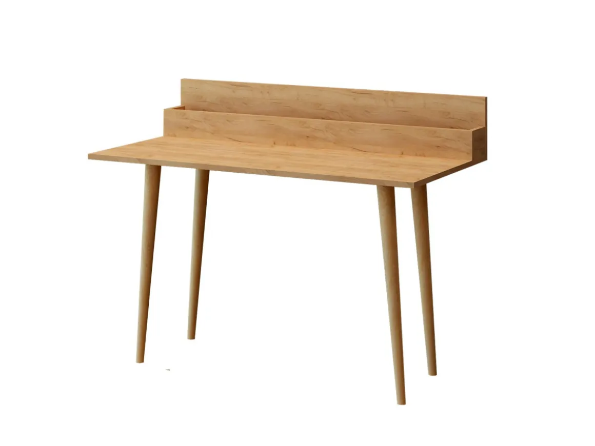 Bureau avec étagère en bois "Rammi" - 100 x 60 x 94 cm - Marron