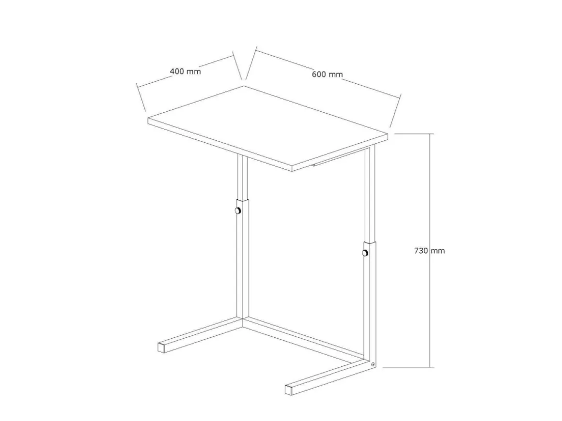 Bureau d'appoint en bois "Sparkle" - 60 x 40 x 73 cm - Marron