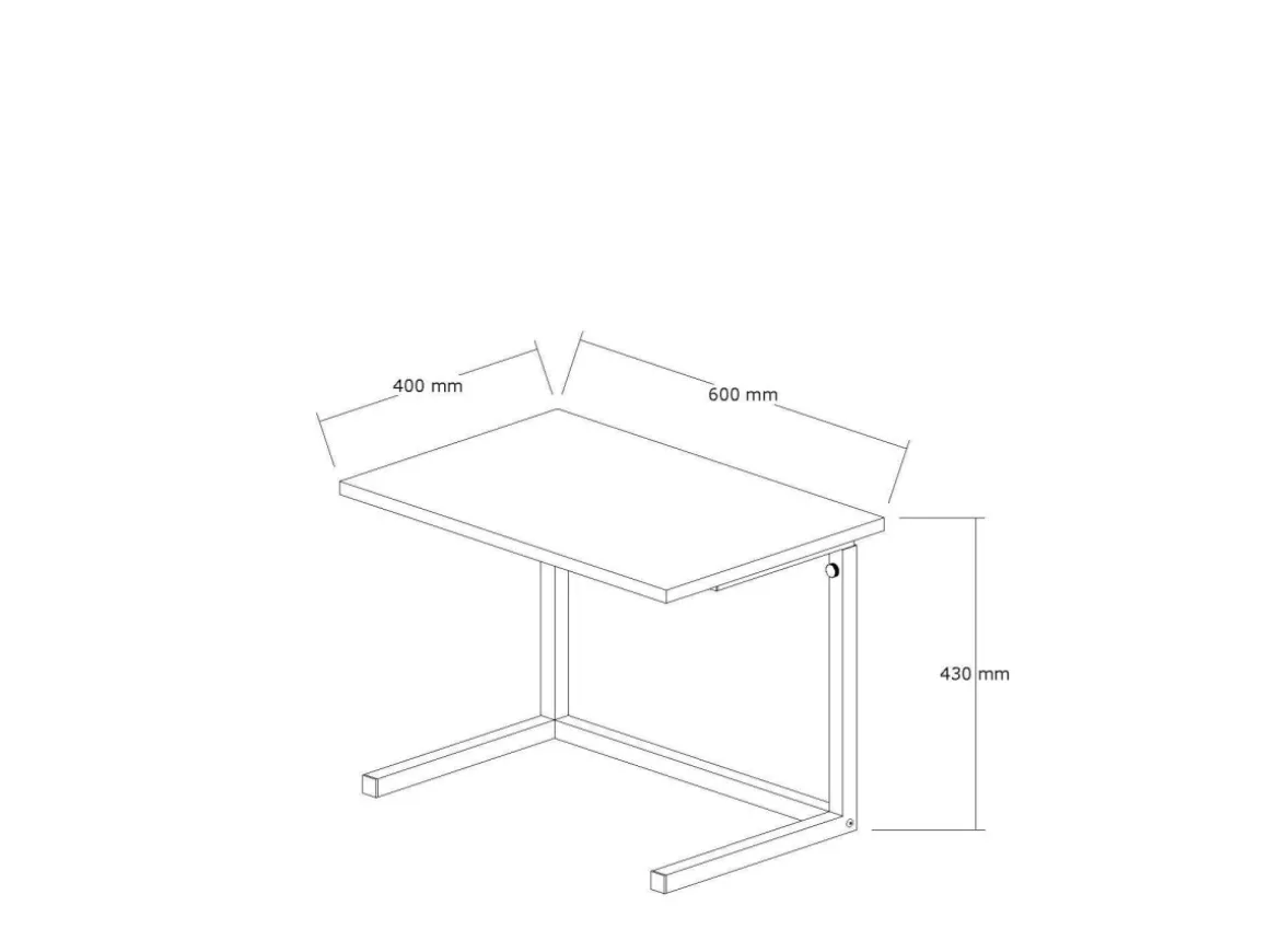 Bureau d'appoint en bois "Sparkle" - 60 x 40 x 73 cm - Marron