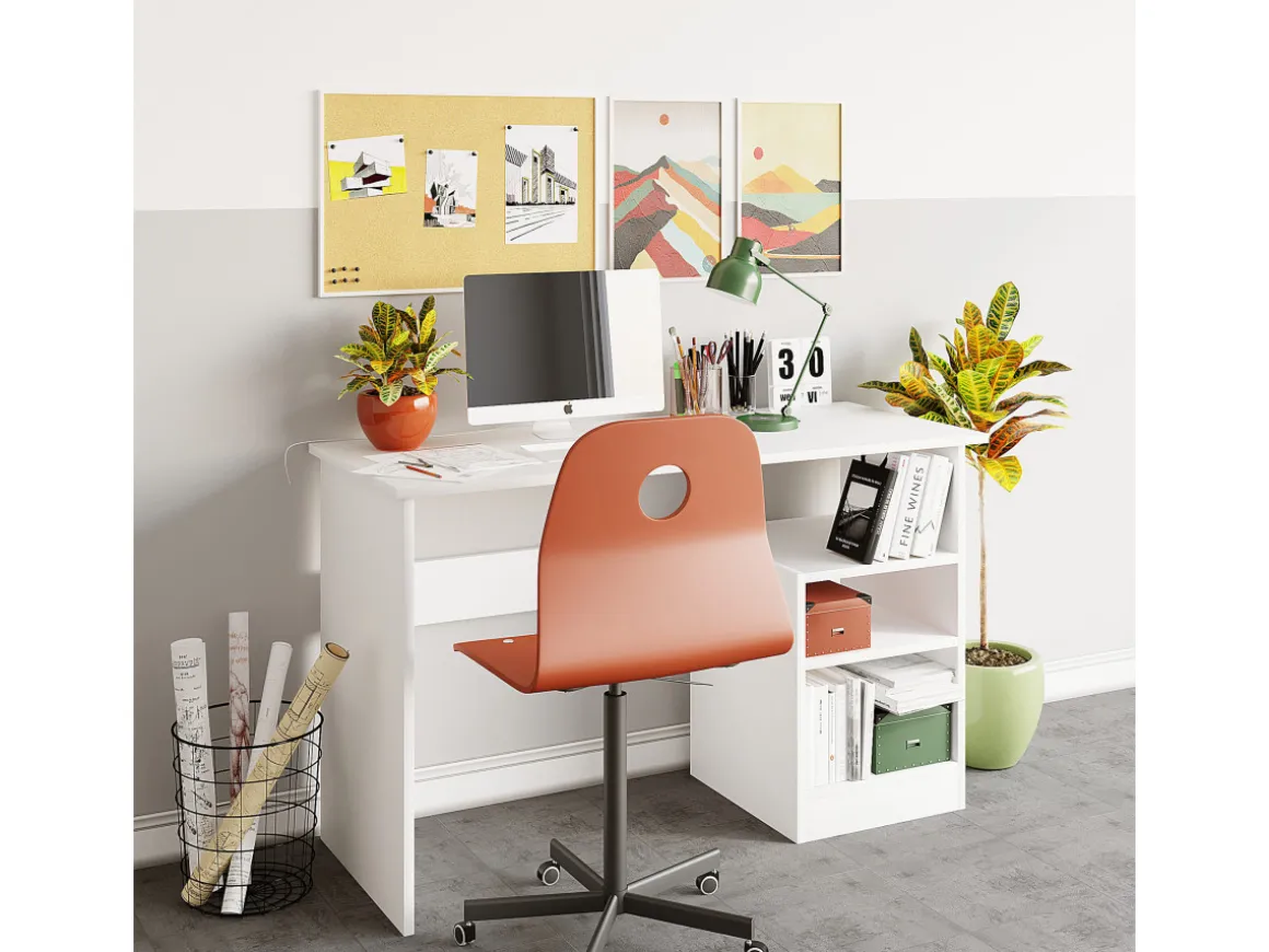 Bureau en bois "Bahar" - 120 x 50 x 74 cm - Blanc