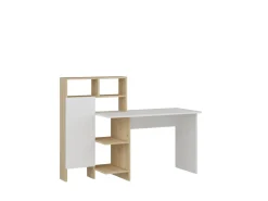 Bureau en bois "Bugra" - 135 x 60 x 111 cm - Blanc