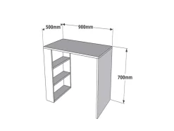 Bureau en bois "Cool" - 90 x 50 x 70 cm - Blanc