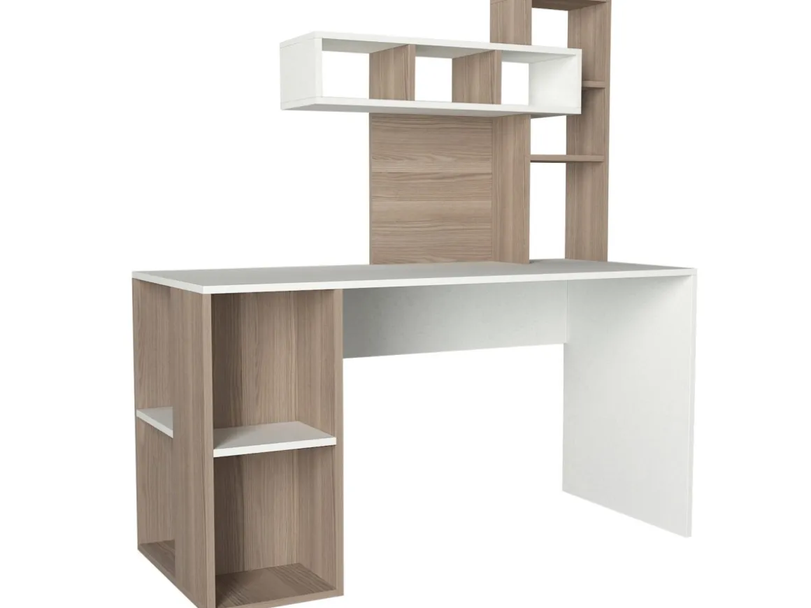 Bureau en bois "Coral" - 140 x 60 x 153 cm - Cordoue blanche