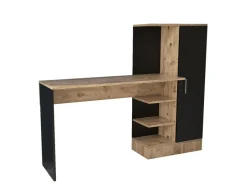 Bureau en bois "CT2" - 152 x 40 x 120 cm - Pin atlantique Noir