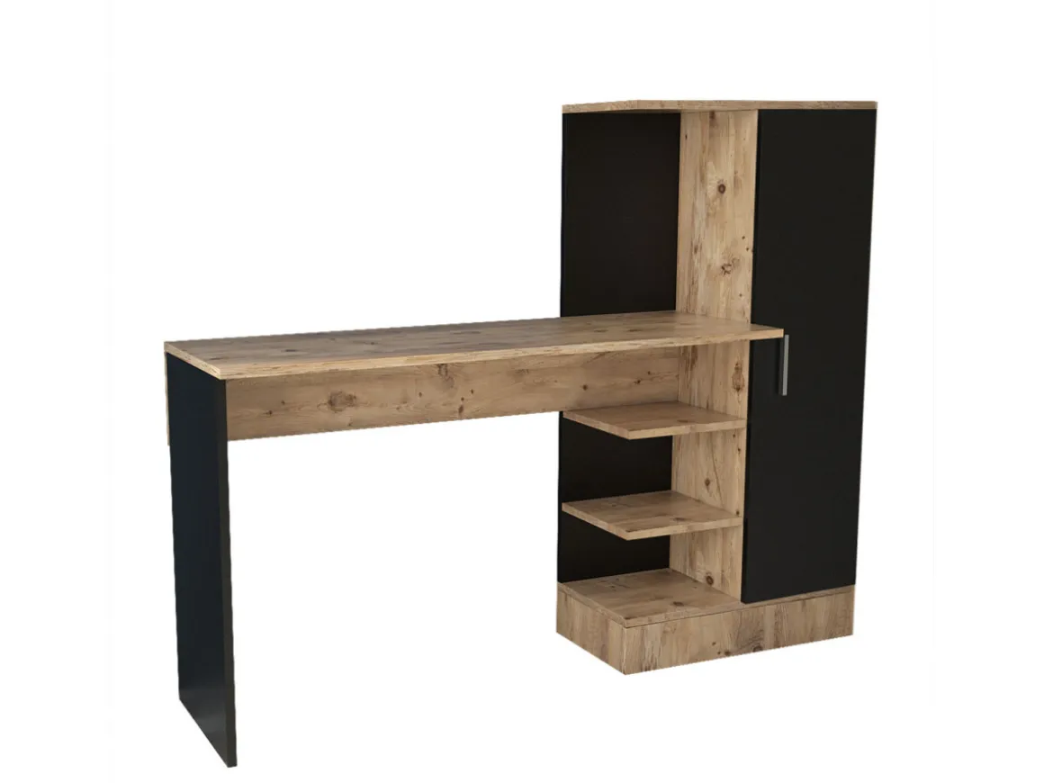 Bureau en bois "CT2" - 152 x 40 x 120 cm - Pin atlantique Noir
