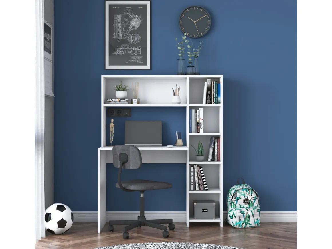 bureau en bois "Haham" 113 x 40 x 142 cm - Blanc