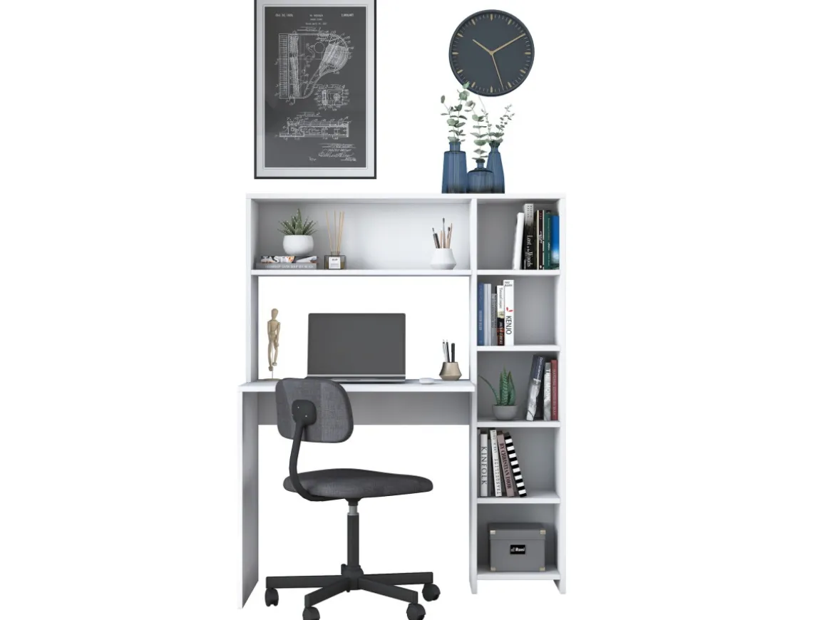 bureau en bois "Haham" 113 x 40 x 142 cm - Blanc